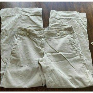 Ann Taylor Loft Womens Marisa Petites Tan/Khaki Corduroy Pants 100% Cotton